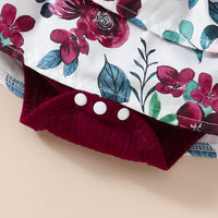 Load image into Gallery viewer, Baby Girls Letters Flower Print Rompers Wholesale 20240404

