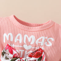 Load image into Gallery viewer, Baby Girls Letters Flower Print Rompers Wholesale 20240404
