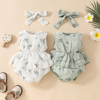 Load image into Gallery viewer, Baby Girls Flower Print Rompers Wholesale 20240408
