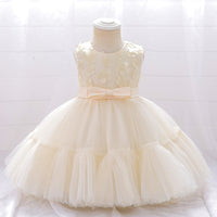 Load image into Gallery viewer, Baby Kid Girls Solid Color Bow Dressy Princess Dresses Wholesale 230803103

