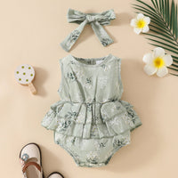 Load image into Gallery viewer, Baby Girls Flower Print Rompers Wholesale 20240408
