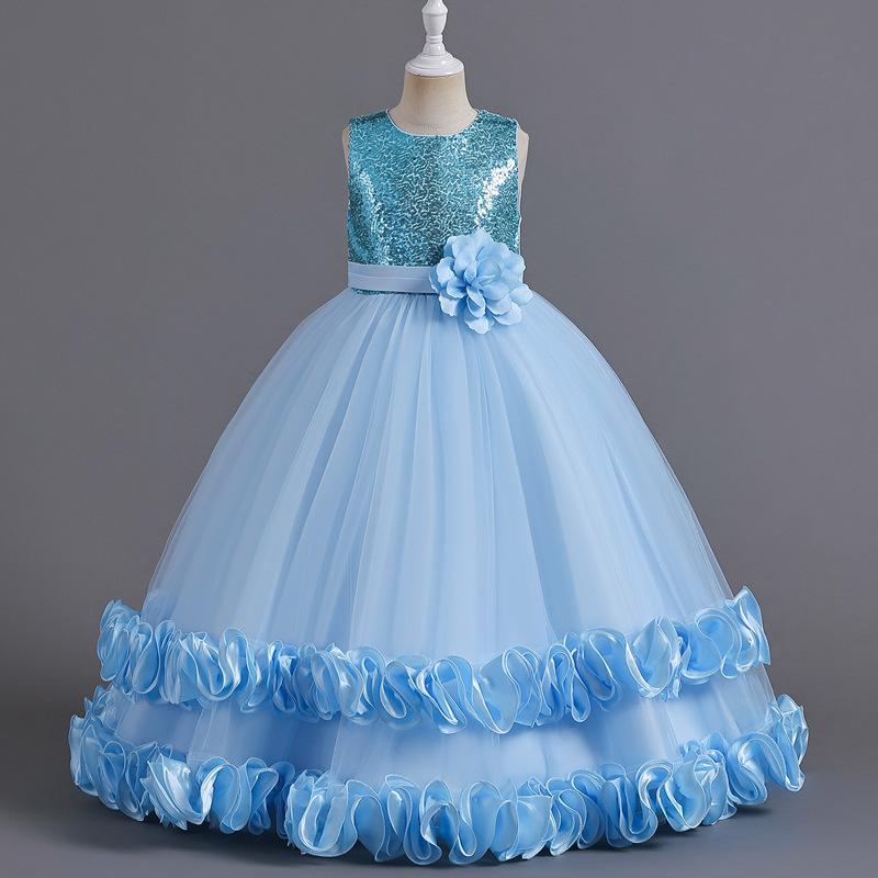Kid Girls Solid Color Dressy Princess Dresses Wholesale 230413226
