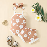 Load image into Gallery viewer, 2 Pieces Set Baby Girls Flower Print Tank Tops And Shorts Wholesale 20240413
