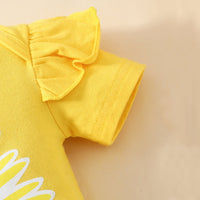 Load image into Gallery viewer, 2 Pieces Set Baby Girls Letters Print Rompers And Flower Shorts Wholesale 24040405
