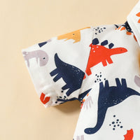 Load image into Gallery viewer, 2 Pieces Set Baby Boys Dinosaur Car Cartoon Print Rompers And Solid Color Shorts Wholesale 20240415
