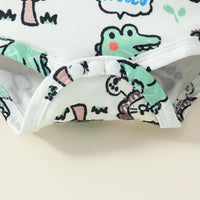 Load image into Gallery viewer, 2 Pieces Set Baby Boys Dinosaur Car Cartoon Print Rompers And Solid Color Shorts Wholesale 20240415

