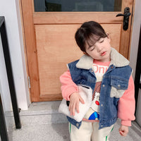 Load image into Gallery viewer, Kid Fleece Denim Vest Wholesale 04926421
