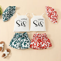 Load image into Gallery viewer, 2 Pieces Set Baby Girls Letters Print Tank Tops And Flower Shorts Wholesale 20240414
