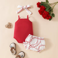 Load image into Gallery viewer, 2 Pieces Set Baby Girls Letters Flower Print Tank Tops And Shorts Wholesale 20240412
