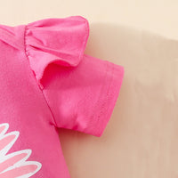 Load image into Gallery viewer, 2 Pieces Set Baby Girls Letters Print Rompers And Flower Shorts Wholesale 24040405
