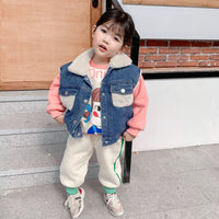 Load image into Gallery viewer, Kid Fleece Denim Vest Wholesale 04926421
