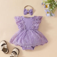 Load image into Gallery viewer, Baby Girls Solid Color Rompers Wholesale 20240403
