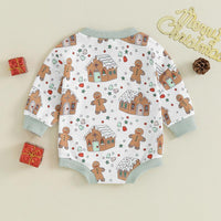 Load image into Gallery viewer, Baby Girls Cartoon Print Christmas Rompers Wholesale 23111503

