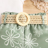 Load image into Gallery viewer, 2 Pieces Set Baby Kid Girls Solid Color Print Tank Tops And Shorts Wholesale 20240401
