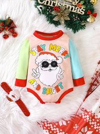 Load image into Gallery viewer, Baby Girls Boys Letters Color-blocking Cartoon Christmas Rompers Wholesale 23112101
