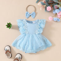 Load image into Gallery viewer, Baby Girls Solid Color Rompers Wholesale 20240403
