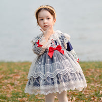 Load image into Gallery viewer, Baby Kid Girls Bow Lace Dressy Birthday Party Dresses Princess Dresses Wholesale 001110292
