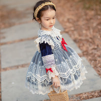 Load image into Gallery viewer, Baby Kid Girls Bow Lace Dressy Birthday Party Dresses Princess Dresses Wholesale 001110292
