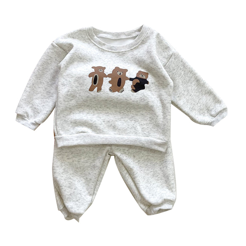 2 Pieces Set Baby Kid Girls Boys Animals Print Tops And Solid Color Pants Wholesale 014311318