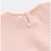 Load image into Gallery viewer, Baby Girls Bow Lace Muslin&amp;Ribbed Rompers Wholesale 026010767
