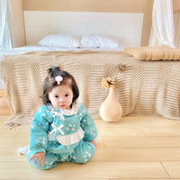 Load image into Gallery viewer, Baby Kid Girls Flower Bow Print Jumpsuits Wholesale 046610464
