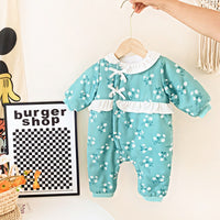 Load image into Gallery viewer, Baby Kid Girls Flower Bow Print Jumpsuits Wholesale 046610464
