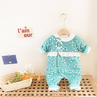 Load image into Gallery viewer, Baby Kid Girls Flower Bow Print Jumpsuits Wholesale 046610464
