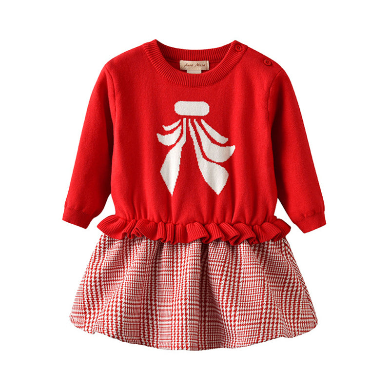 Baby Kid Girls Color-blocking Crochet Birthday Dresses Wholesale 05269549