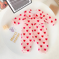 Load image into Gallery viewer, Baby Kid Girls Love heart Print Valentine&#39;s Day Jumpsuits Wholesale 060210456
