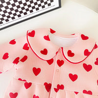 Load image into Gallery viewer, Baby Kid Girls Love heart Print Valentine&#39;s Day Jumpsuits Wholesale 060210456
