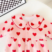 Load image into Gallery viewer, Baby Kid Girls Love heart Print Valentine&#39;s Day Jumpsuits Wholesale 060210456
