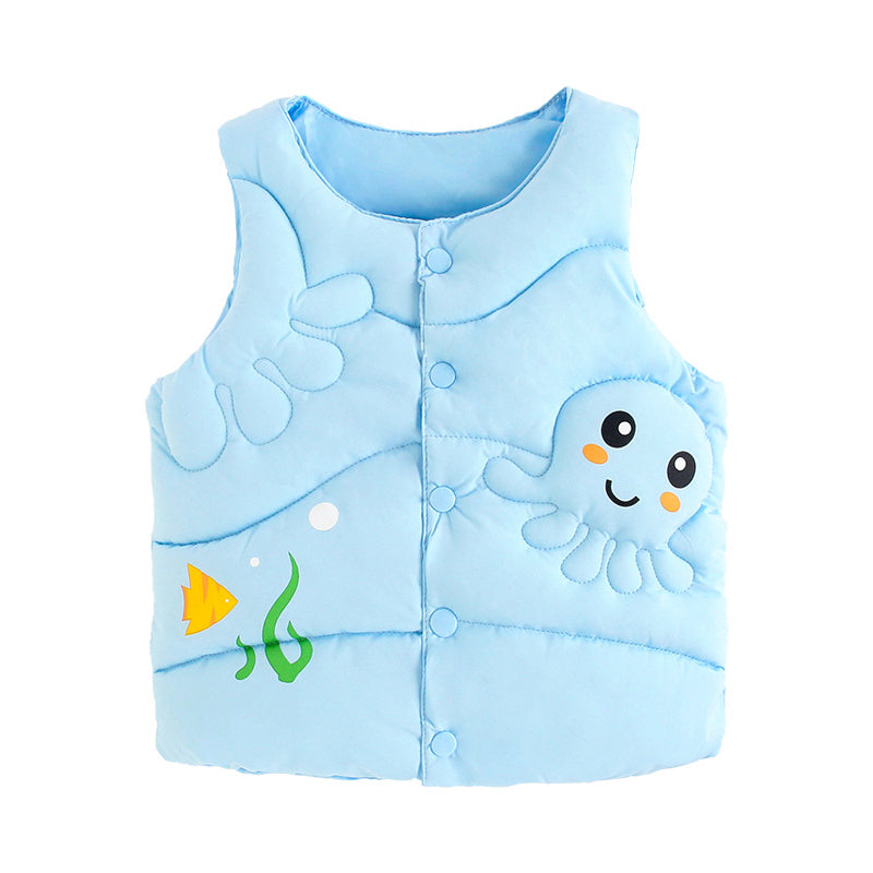 Baby Kid Girls Boys Color-blocking Animals Cartoon Plant Print Vests Waistcoats Wholesale 077710369