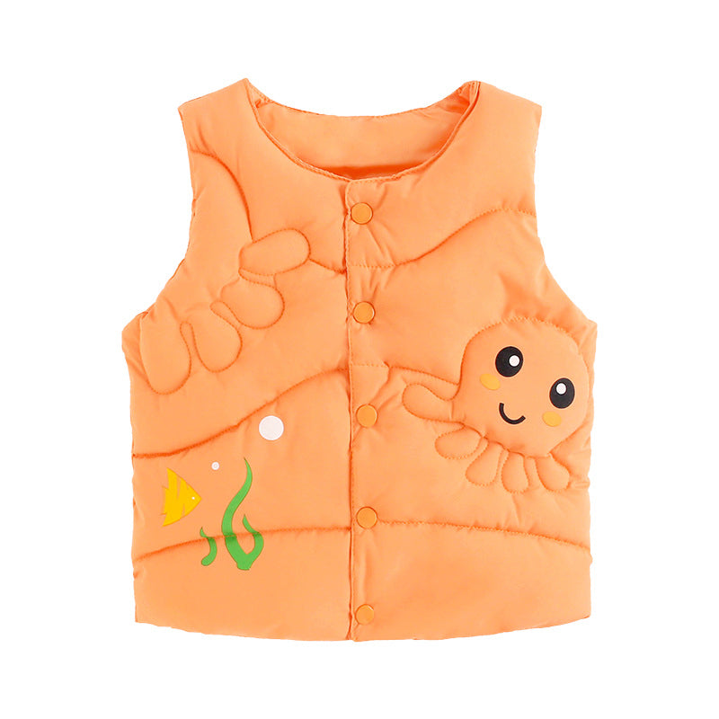 Baby Kid Girls Boys Color-blocking Animals Cartoon Plant Print Vests Waistcoats Wholesale 077710369