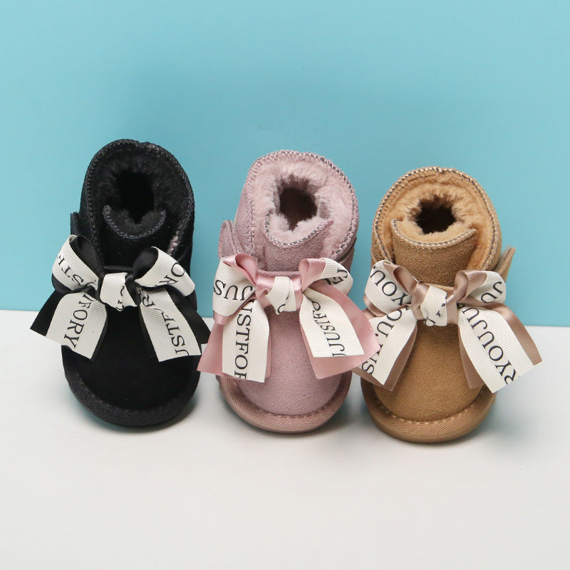 Baby Kid Girls Solid Color Bow Shoes Wholesale 080611054