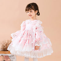 Load image into Gallery viewer, Baby Kid Girls Lace Print Dressy Party Spanish Dresses Princess Dresses Wholesale 080710268
