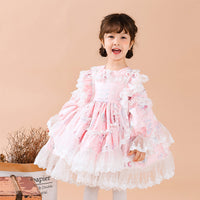 Load image into Gallery viewer, Baby Kid Girls Lace Print Dressy Party Spanish Dresses Princess Dresses Wholesale 080710268
