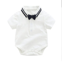 Load image into Gallery viewer, 2 Pieces Set Baby Kid Boys Striped Bow T-Shirts And Solid Color Rompers Wholesale 08159547
