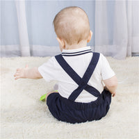 Load image into Gallery viewer, 2 Pieces Set Baby Kid Boys Striped Bow T-Shirts And Solid Color Rompers Wholesale 08159547
