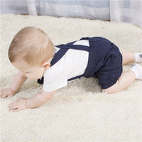 Load image into Gallery viewer, 2 Pieces Set Baby Kid Boys Striped Bow T-Shirts And Solid Color Rompers Wholesale 08159547
