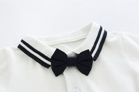 Load image into Gallery viewer, 2 Pieces Set Baby Kid Boys Striped Bow T-Shirts And Solid Color Rompers Wholesale 08159547

