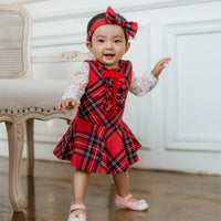 Load image into Gallery viewer, 3 Pieces Set Baby Kid Girls Birthday Love heart Print T-Shirts Color-blocking Dresses And Bow Headwear Wholesale 08459550

