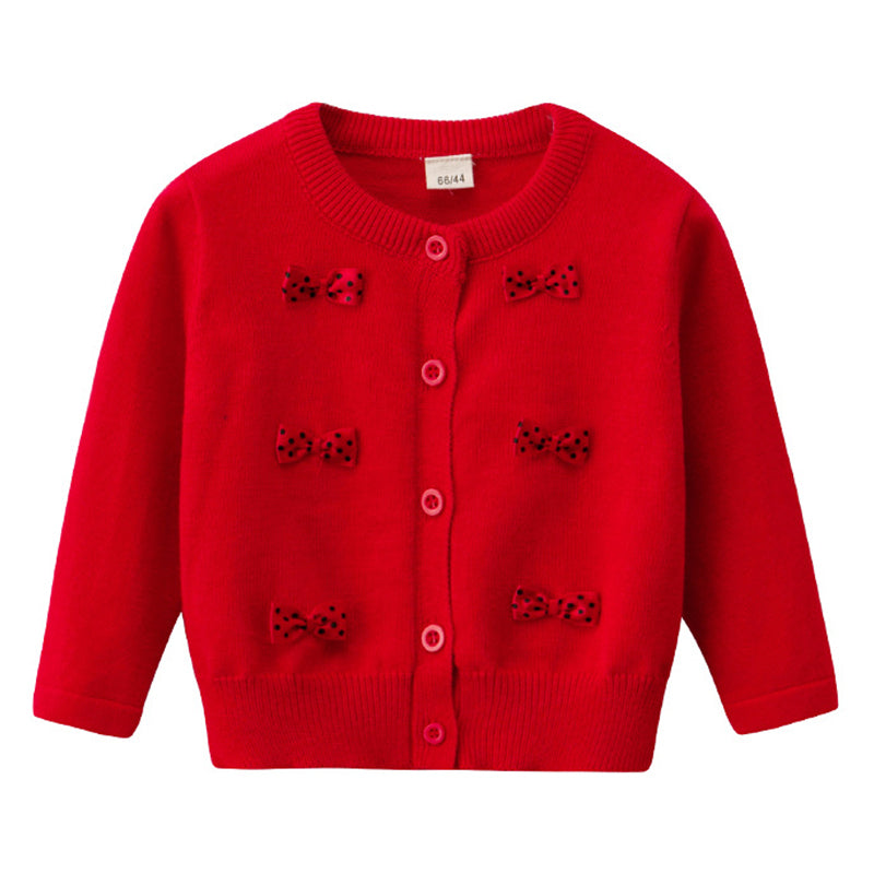 Baby Girls Solid Color Bow Cardigan Wholesale 08499649