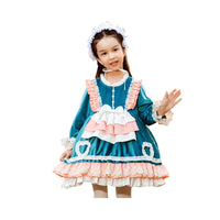 Load image into Gallery viewer, Baby Kid Girls Love heart Bow Lace Dressy Birthday Party Dresses Princess Dresses Wholesale 086310234
