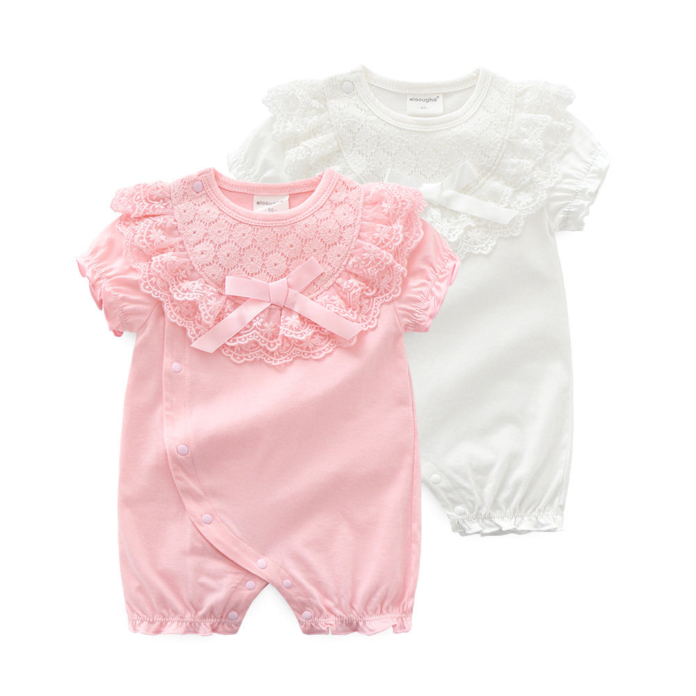 Baby Girls Solid Color Rompers Wholesale 091710796