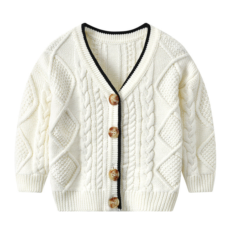 Baby Kid Unisex Solid Color Crochet Jackets Outwears Cardigan Wholesale 09609632
