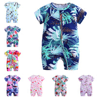 Load image into Gallery viewer, Baby Girl Plant Flower Print Romper Wholesale 125470
