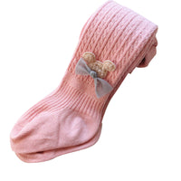 Load image into Gallery viewer, Baby Kid Girls Solid Color Bow Muslin&amp;Ribbed Leggings Wholesale 54277580
