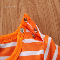 Load image into Gallery viewer, Baby Girls Striped Cartoon Bow Halloween Jumpsuits Headwear Wholesale 649110539
