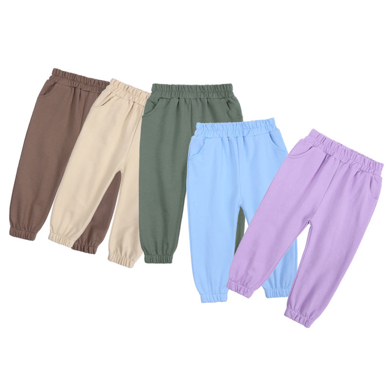 Baby Kid Big Kid Unisex Solid Color Pants Wholesale 220114436