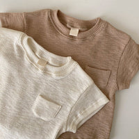 Load image into Gallery viewer, 2 Pieces Set Baby Unisex Solid Color T-Shirts And Shorts Wholesale 114712036
